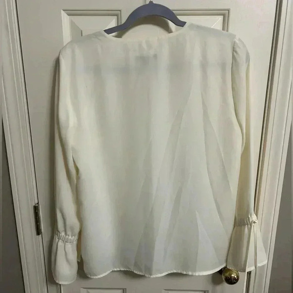 *Bundle Only!! J.Crew Mercantile White Bow Bell Sleeve V-Neck Blouse Top Size 6 - Picture 7 of 7